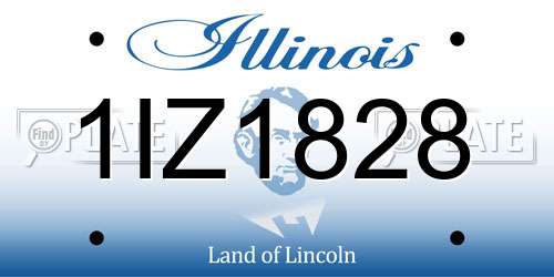 1IZ1828 Illinois License Plate