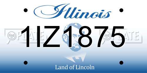 1IZ1875 Illinois License Plate