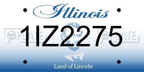 1IZ2275 Illinois License Plate