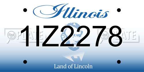 1IZ2278 Illinois License Plate