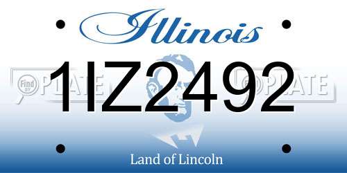 1IZ2492 Illinois License Plate