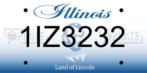 1IZ3232 Illinois License Plate