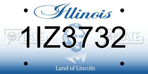 1IZ3732 Illinois License Plate