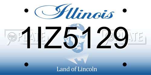 1IZ5129 Illinois License Plate