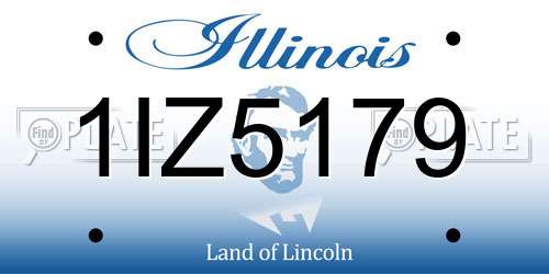 1IZ5179 Illinois License Plate