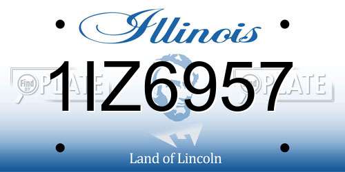 1IZ6957 Illinois License Plate
