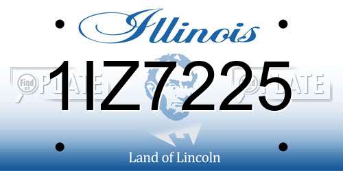 1IZ7225 Illinois License Plate