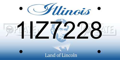 1IZ7228 Illinois License Plate