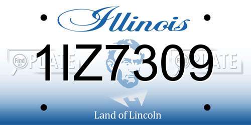 1IZ7309 Illinois License Plate