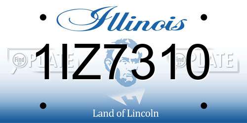 1IZ7310 Illinois License Plate
