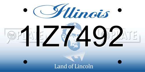 1IZ7492 Illinois License Plate
