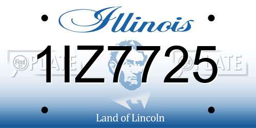 1IZ7725 Illinois License Plate