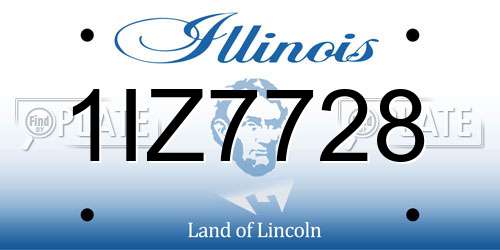 1IZ7728 Illinois License Plate