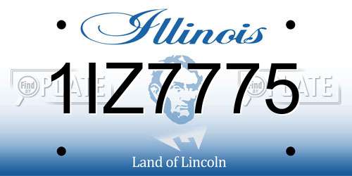 1IZ7775 Illinois License Plate