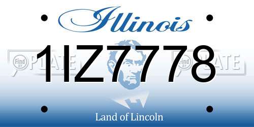 1IZ7778 Illinois License Plate