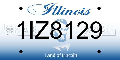 1IZ8129 Illinois License Plate