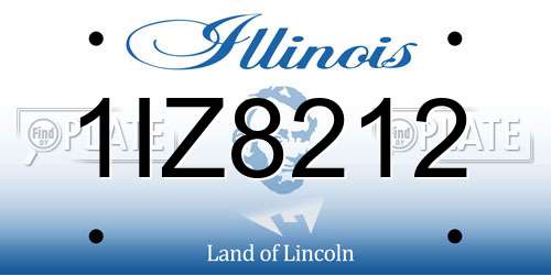 1IZ8212 Illinois License Plate