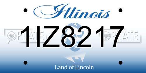 1IZ8217 Illinois License Plate