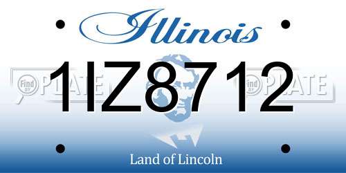 1IZ8712 Illinois License Plate