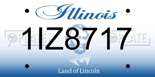 1IZ8717 Illinois License Plate