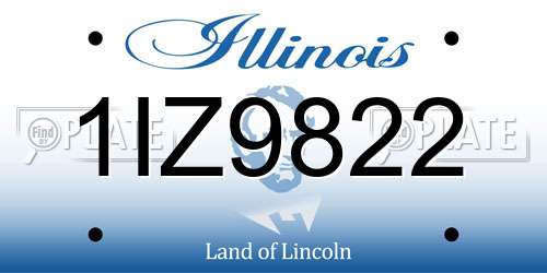 1IZ9822 Illinois License Plate