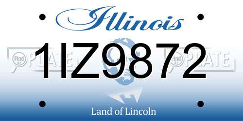 1IZ9872 Illinois License Plate