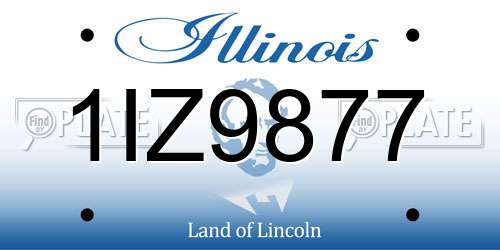 1IZ9877 Illinois License Plate