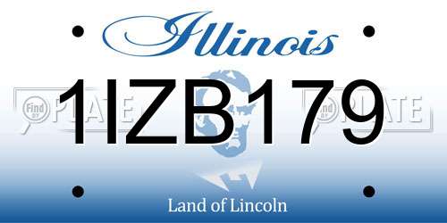 1IZB179 Illinois License Plate