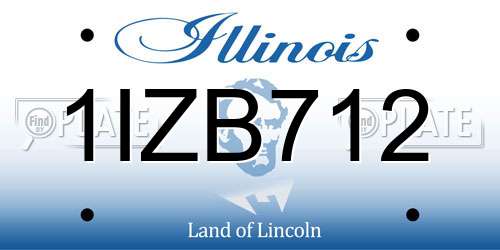1IZB712 Illinois License Plate