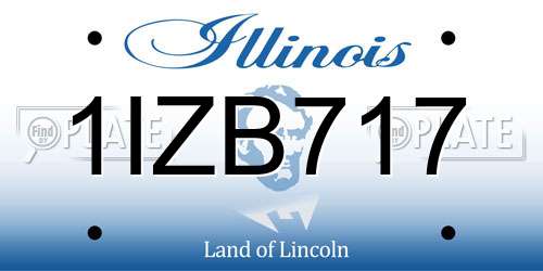 1IZB717 Illinois License Plate