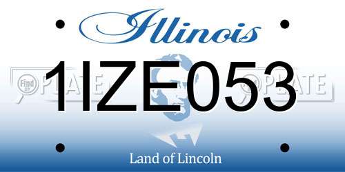 1IZE053 Illinois License Plate