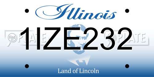 1IZE232 Illinois License Plate