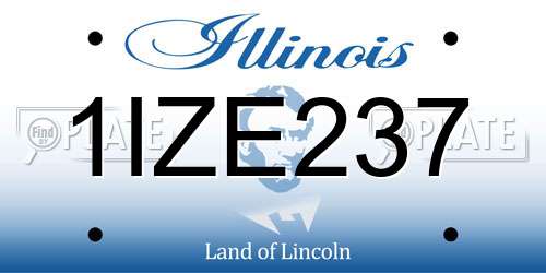 1IZE237 Illinois License Plate