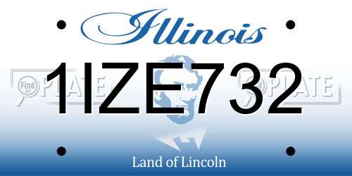 1IZE732 Illinois License Plate