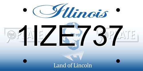 1IZE737 Illinois License Plate