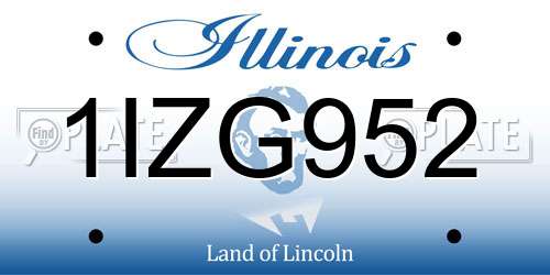 1IZG952 Illinois License Plate