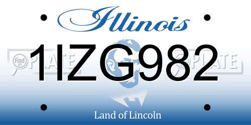 1IZG982 Illinois License Plate