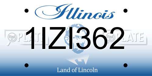 1IZI362 Illinois License Plate