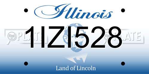 1IZI528 Illinois License Plate