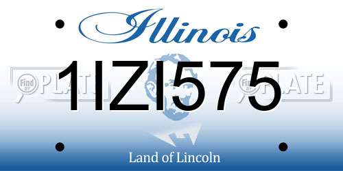1IZI575 Illinois License Plate
