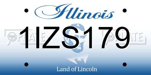1IZS179 Illinois License Plate