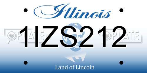 1IZS212 Illinois License Plate