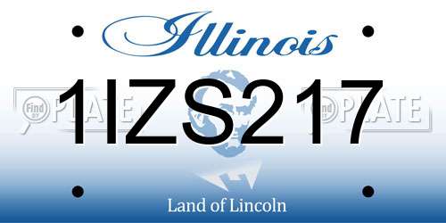 1IZS217 Illinois License Plate