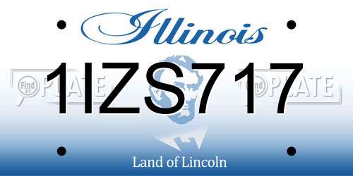 1IZS717 Illinois License Plate