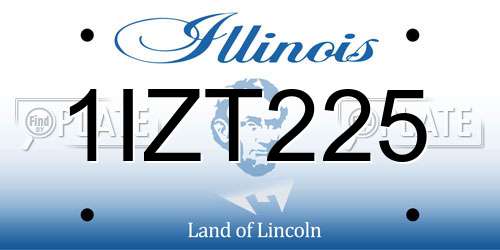 1IZT225 Illinois License Plate