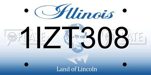 1IZT308 Illinois License Plate