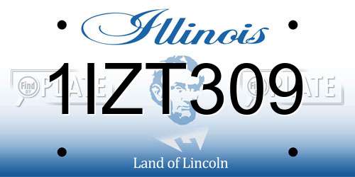 1IZT309 Illinois License Plate