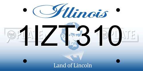 1IZT310 Illinois License Plate