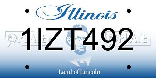 1IZT492 Illinois License Plate