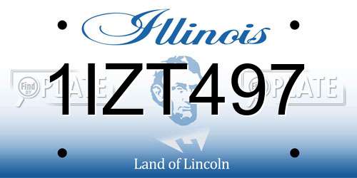 1IZT497 Illinois License Plate